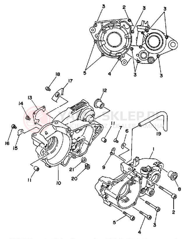 Schemat "Obudowa silnika" do Yamaha WR500ZD