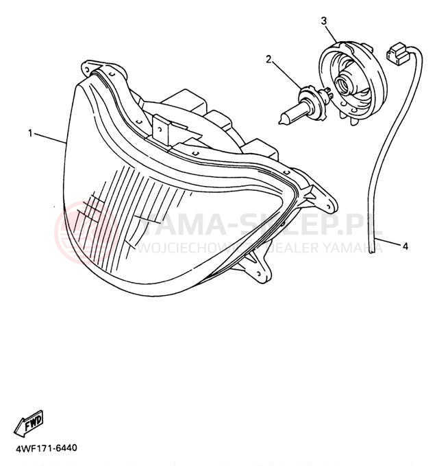 Schemat "Lampa przód" do Yamaha YZF600RJC/YZF600RJ