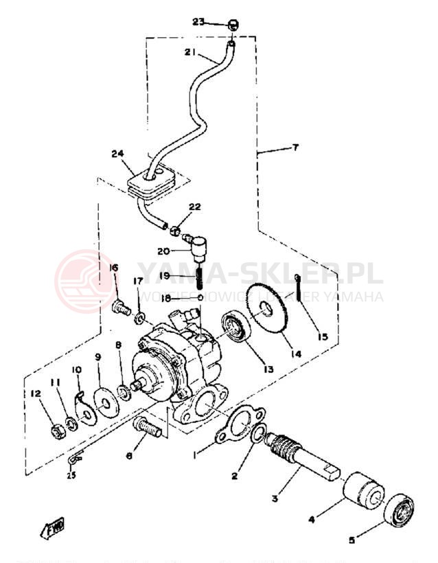 Schemat "Pompa olejowa" do Yamaha DT250B/DT400B