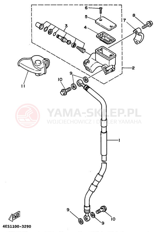 Schemat "Pompa hamulcowa przednia" do Yamaha YZ80G1