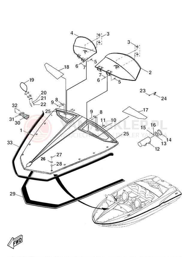 Schemat "DECK HATCH" do Yamaha XR1800 XRT1200Y