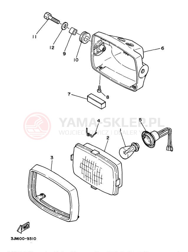 Schemat "Lampa przód" do Yamaha BLASTER YFS200J_MN