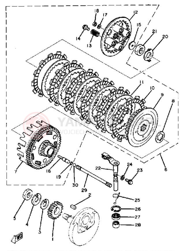 Schemat "sprzęgło" do Yamaha SR250G
