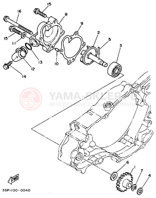 Schemat "Pompa wody" do Yamaha WR250ZD
