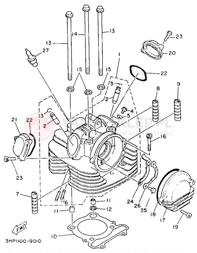 Schemat "głowica" do Yamaha WARRIOR YFM350XE_M