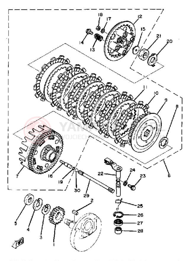 Schemat "sprzęgło" do Yamaha TT250G