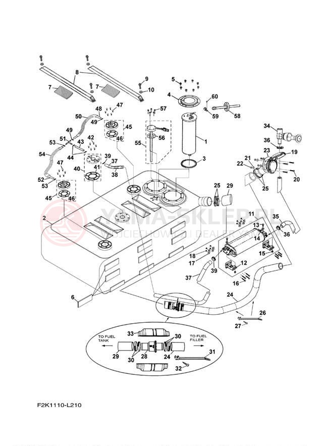 Schemat "zbiornik paliwa" do Yamaha SX210 LAT1100BL