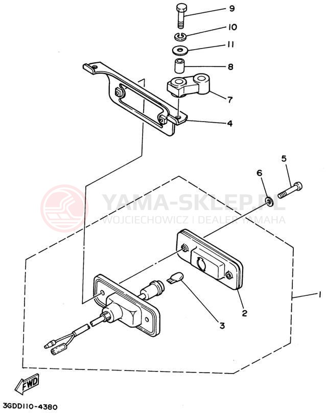 Schemat "lampa tył" do Yamaha WARRIOR YFM350XF_M