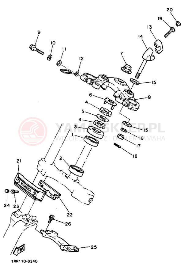 Schemat "Półki zawieszenia" do Yamaha VIRAGO 1100 XV1100E/XV1100EC