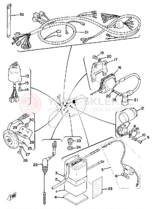 Schemat "układ elektryczny" do Yamaha RS100C