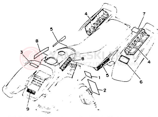 Schemat "naklejki" do Yamaha WARRIOR YFM350XB_M
