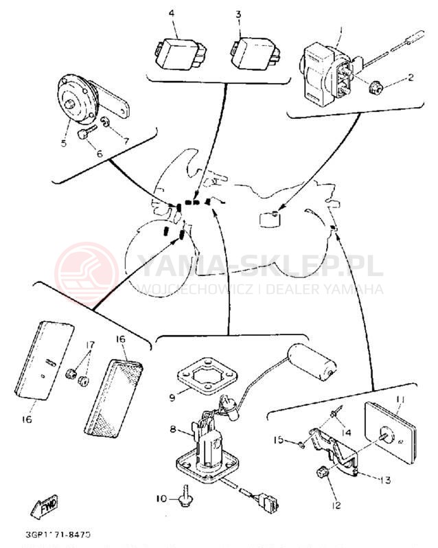 Schemat "układ elektryczny" do Yamaha FJ1200A/FJ1200AC