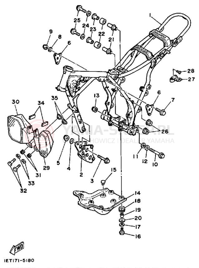 Schemat "rama" do Yamaha XT350N/XT350NC