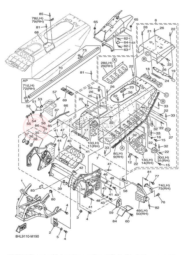 Schemat "rama" do Yamaha FX NYTRO XTX FX10XTDL/FX10XTDB