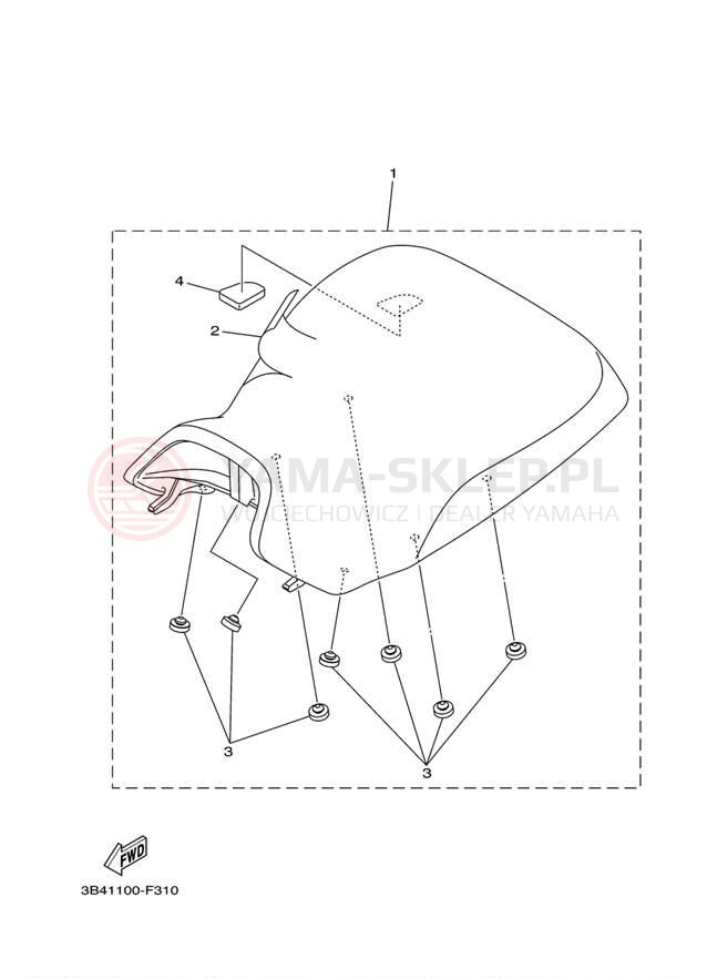 Schemat "siedzenie" do Yamaha GRIZZLY 700 DUCKS YFM7FGPDUW