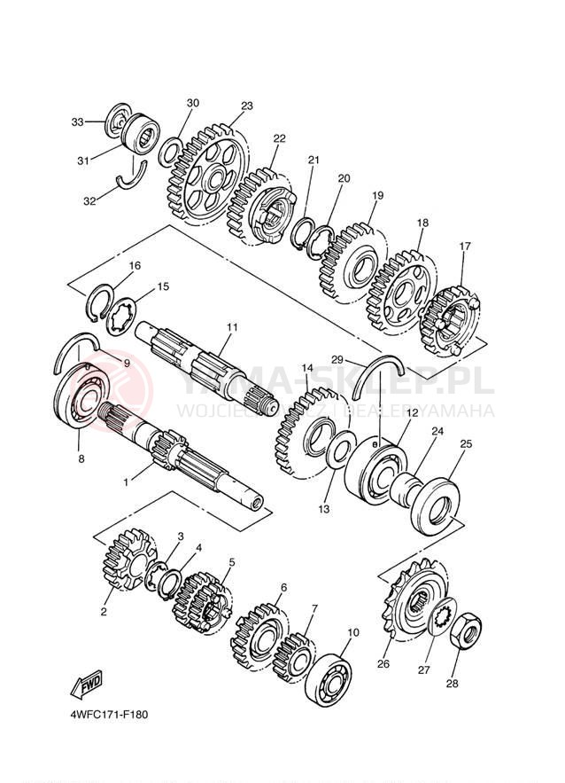 Schemat "Skrzynia biegów " do Yamaha YZF600R YZF600RW/YZF600RWC