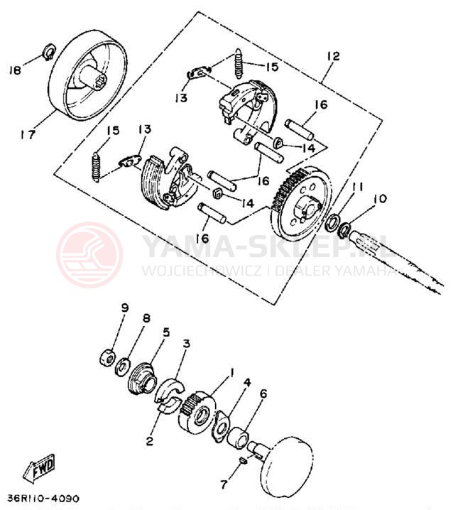 Schemat "sprzęgło" do Yamaha 4-ZINGER YF60S