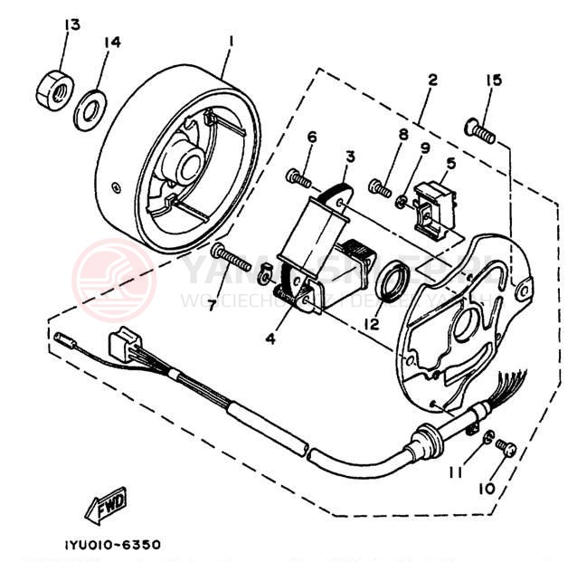 Schemat "prądnica" do Yamaha RAZZ SH50M