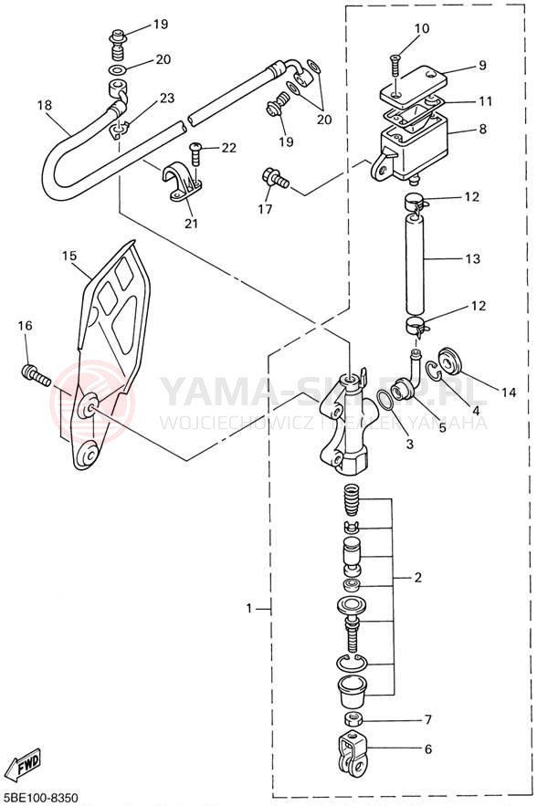 Schemat "Pompa hamulcowa tył" do Yamaha WR400F WR400FL