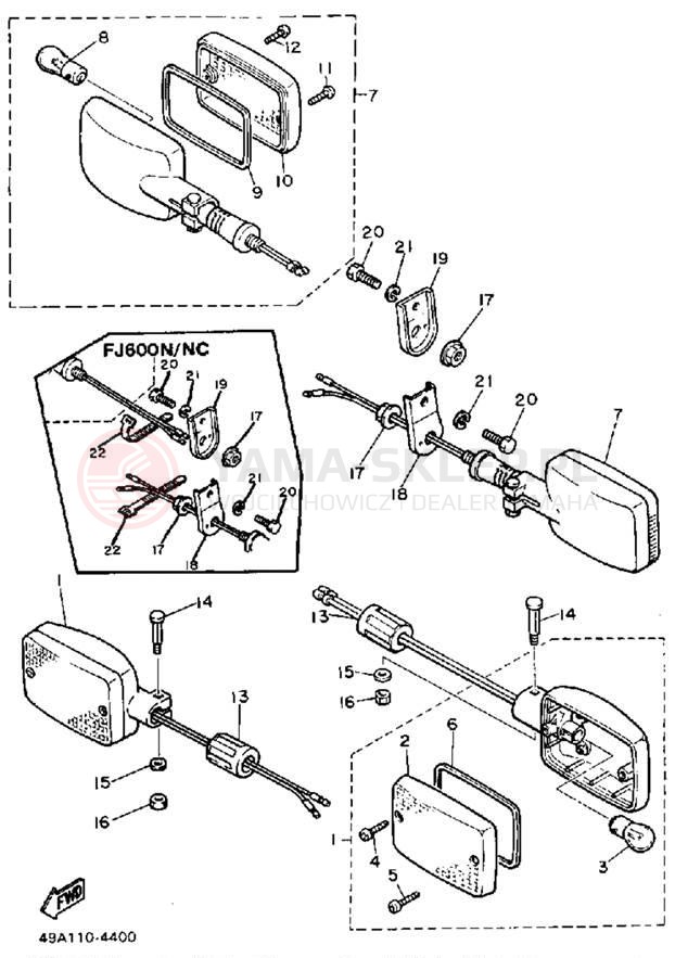 Schemat "kierunkowskazy" do Yamaha FJ600NC/FJ600N