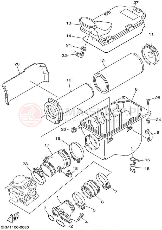 Schemat "Wtrysk paliwa" do Yamaha GRIZZLY 660 YFM660FP