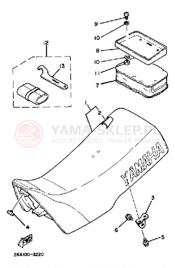 Schemat "siedzenie" do Yamaha IT250K