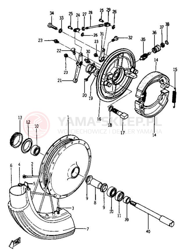 Schemat "Koło przód" do Yamaha YR1