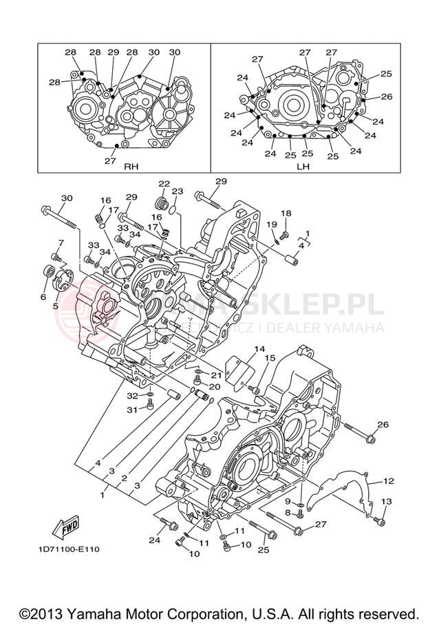Schemat "Obudowa silnika" do Yamaha STRATOLINER XV19CTV/XV19CTVC