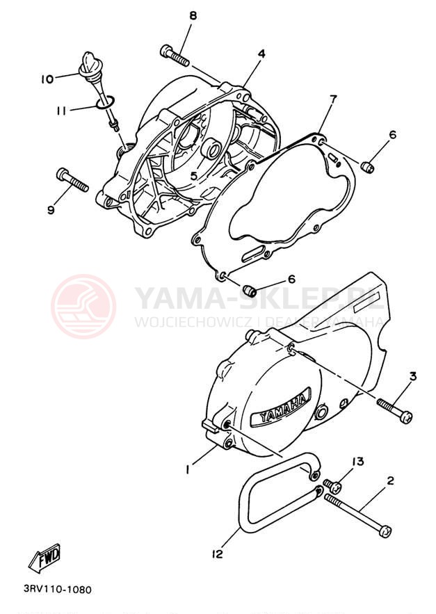 Schemat "Pokrywa silnika" do Yamaha Y-ZINGER PW80J