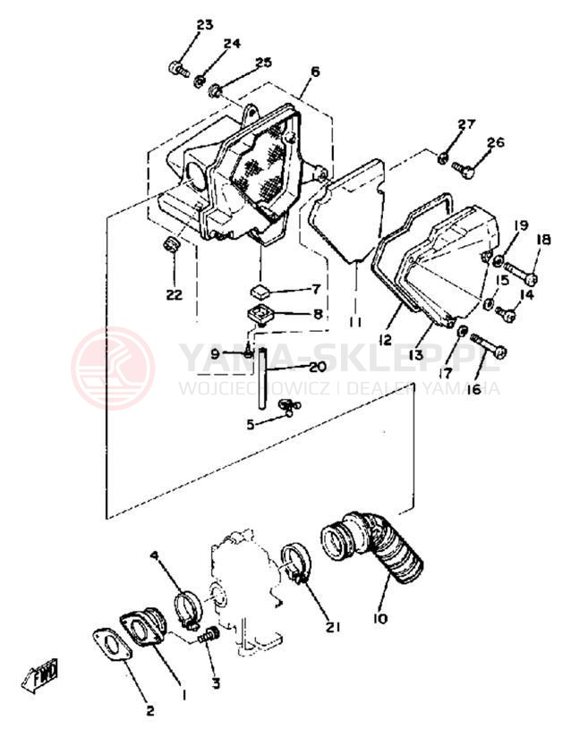 Schemat "Wtrysk paliwa" do Yamaha TT250H