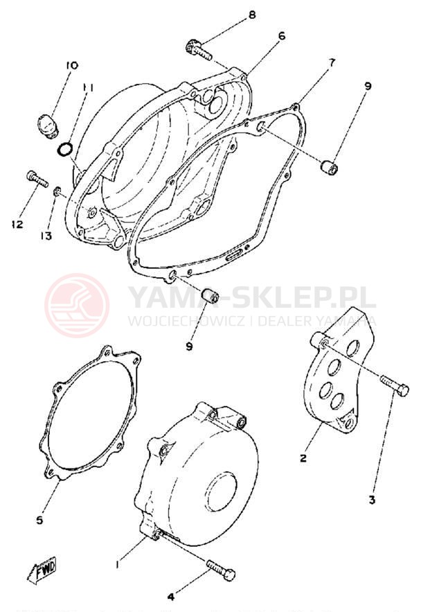 Schemat "Pokrywa silnika" do Yamaha IT250F
