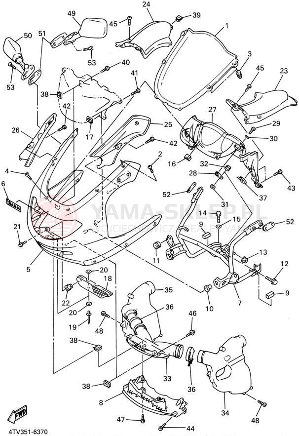 Schemat "elementy nadwozia" do Yamaha YZF600R YZF600RPC/YZF600RP