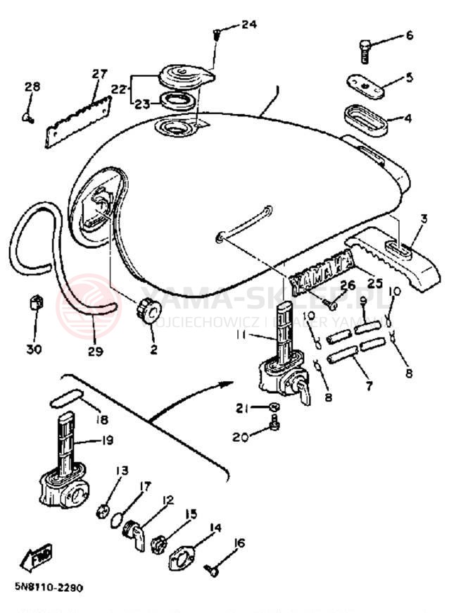 Schemat "zbiornik paliwa" do Yamaha XJ650K