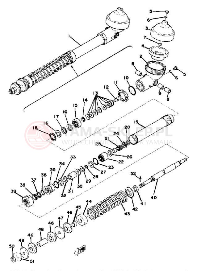 Schemat "Amortyzator tylny" do Yamaha YZ125D