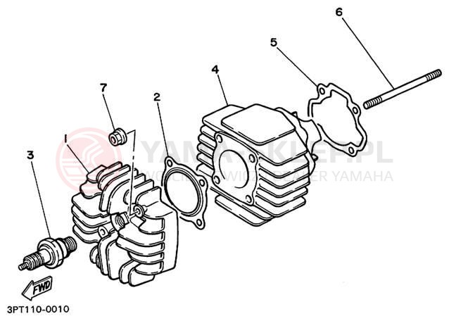 Schemat "cylinder" do Yamaha YZINGER PW50L1