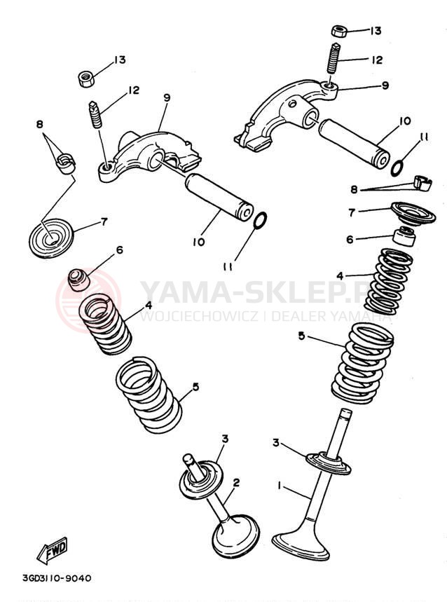 Schemat "zawory" do Yamaha WARRIOR YFM350XKC/YFM350XK