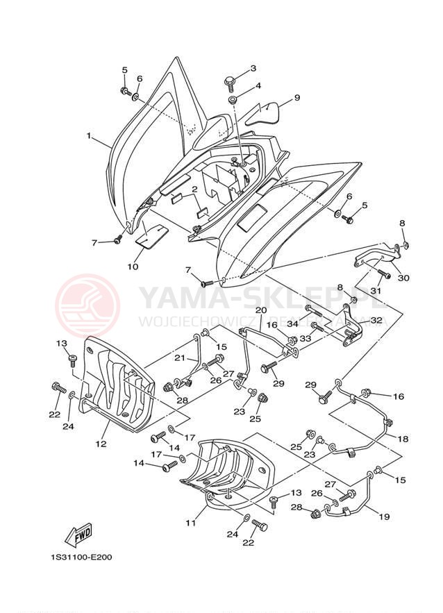 Schemat "Tylny błotnik" do Yamaha 700 SPECIAL EDITION YFM7RSEA