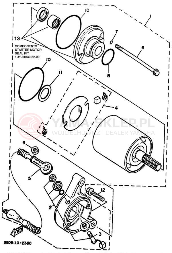 Schemat "rozrusznik" do Yamaha WARRIOR YFM350XA