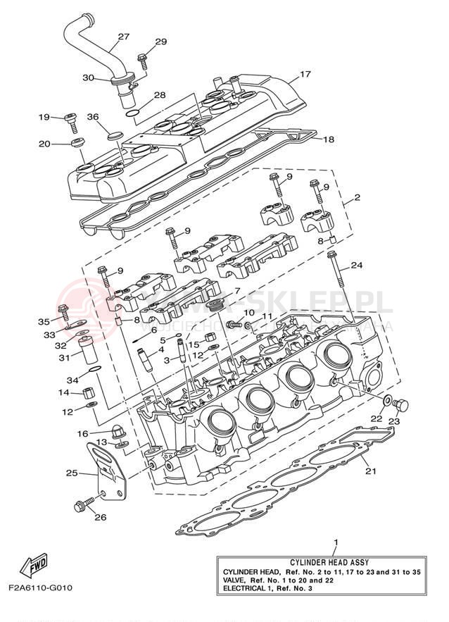 Schemat "głowica" do Yamaha 232 LIMITED S SXT1100GH