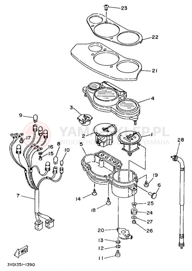 Schemat "licznik" do Yamaha TDM850 TDM850E/TDM850EC