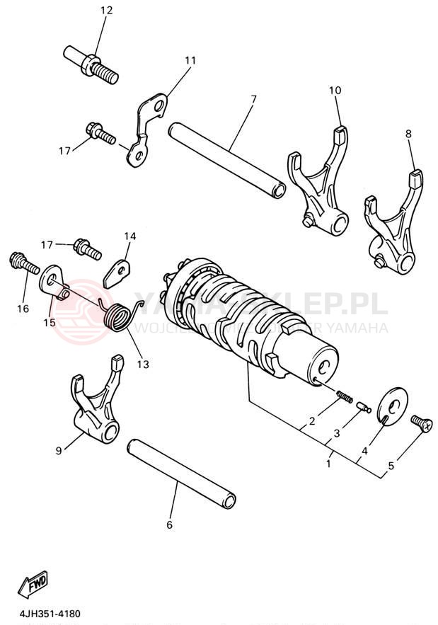 Schemat "Wodziki, automat" do Yamaha YZF600R YZF600RRC/YZF600RR