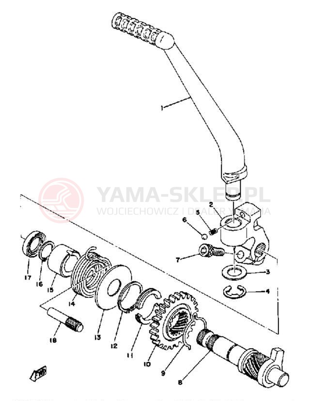 Schemat "kopniak" do Yamaha YZ125X/YZ100C