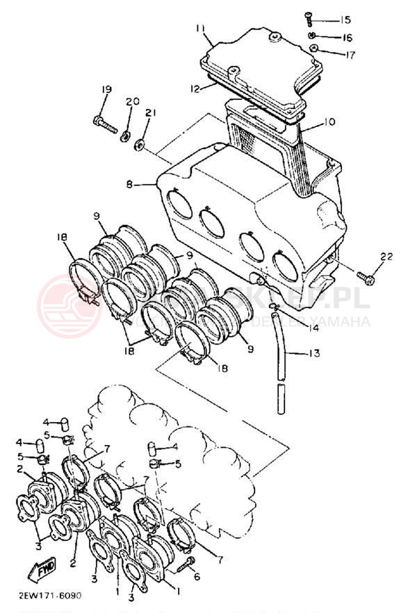 Schemat "Filtr powietrza" do Yamaha FZ600UC/FZ600U