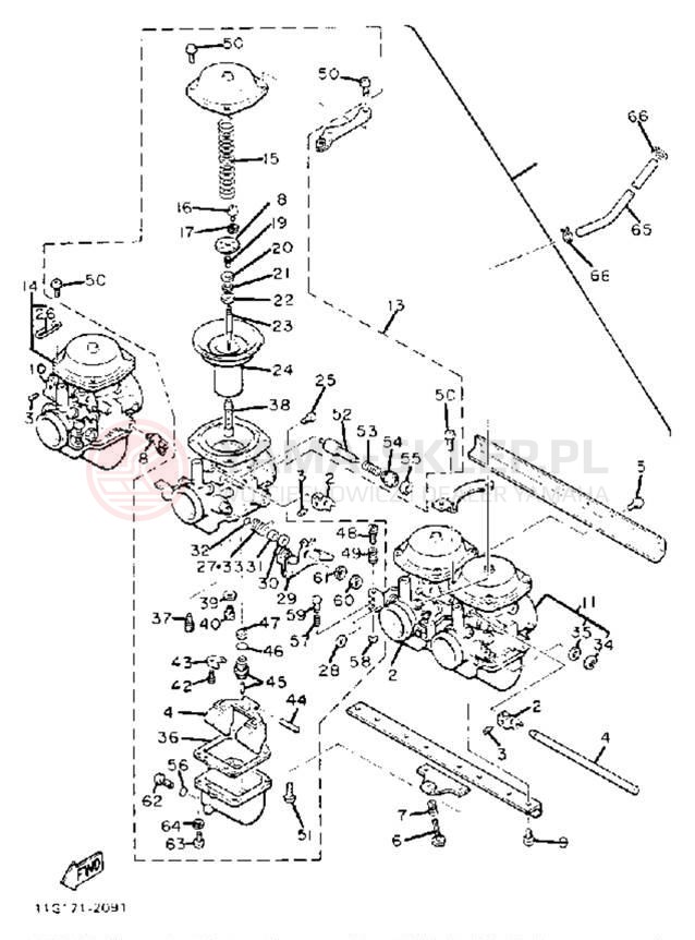 Schemat "Gaźnik" do Yamaha XJ1100J