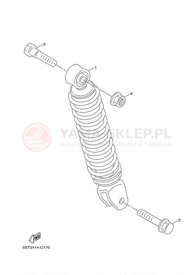 Schemat "wahacz" do Yamaha ZUMA 50 YW50FDR/YW50FDB