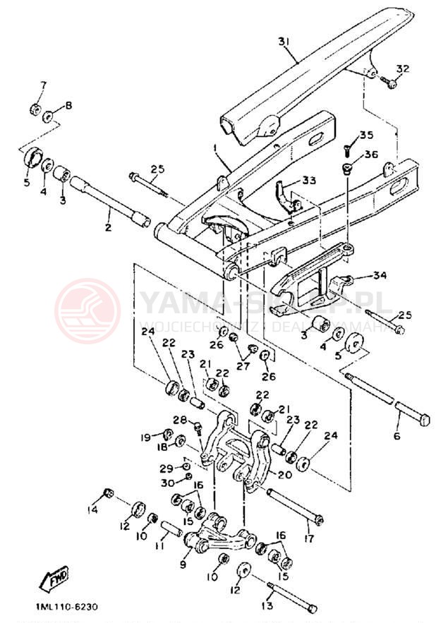Schemat "wahacz" do Yamaha FZ750SC/FZ750S