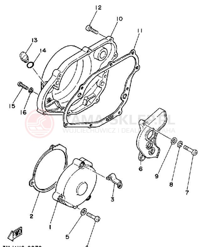 Schemat "Pokrywa silnika" do Yamaha WR500ZE