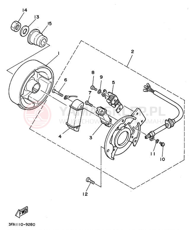 Schemat "prądnica" do Yamaha BREEZE YFA1G