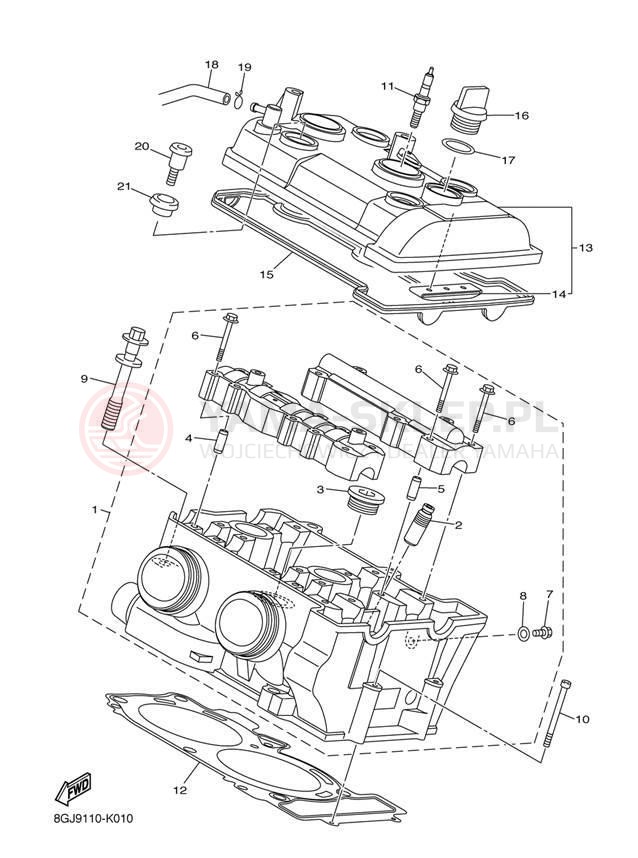 Schemat "głowica" do Yamaha PHAZER MTX PZ50MTEW