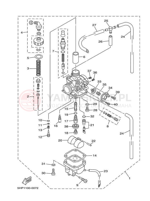 Schemat "Gaźnik" do Yamaha TT-R125 TTR125S/TTR125LS